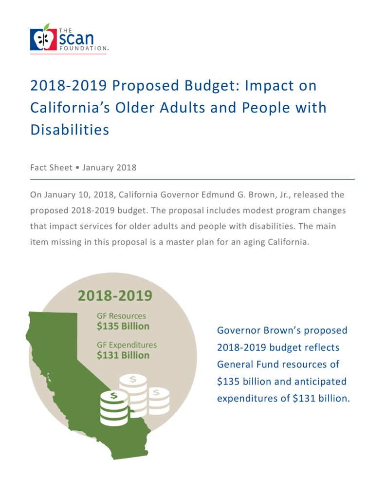 2018-19 Proposed Budget: Impact on California’s Older Adults and People with Disabilities