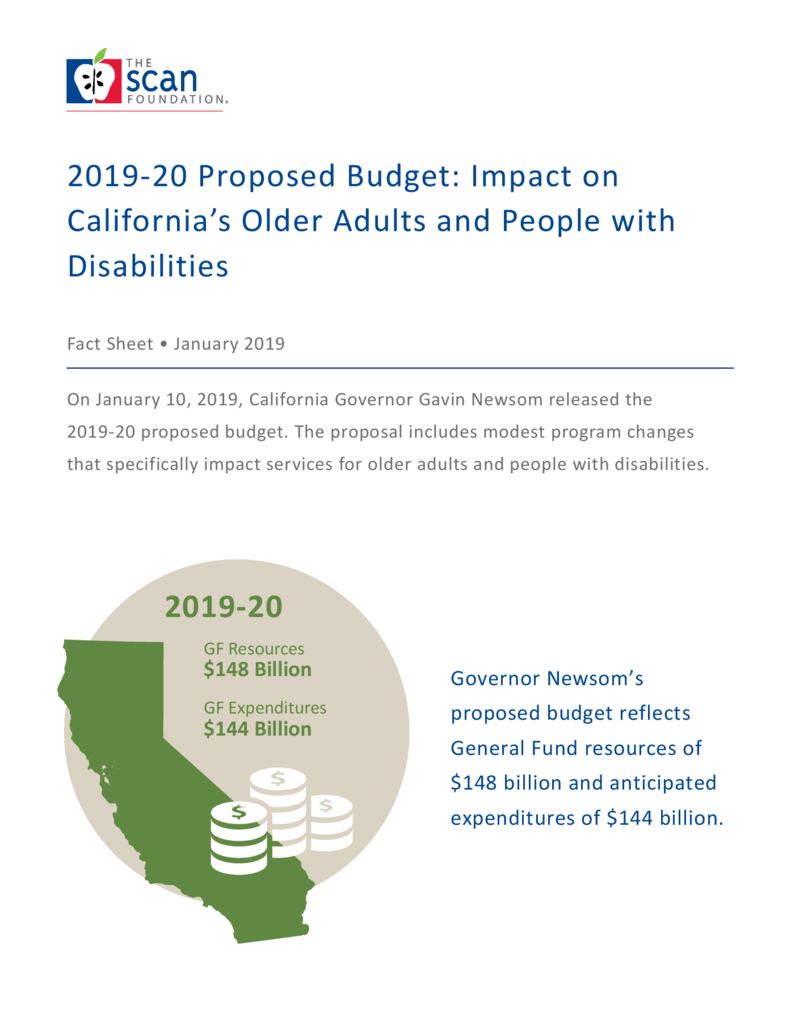 2019-20 Proposed Budget: Impact on California’s Older Adults and People with Disabilities