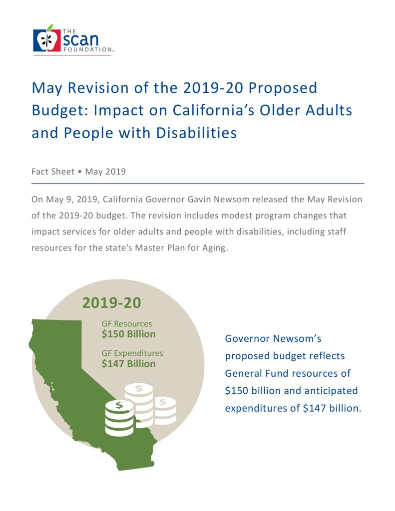 May Revision of the 2019-20 Proposed Budget: Impact on California’s Older Adults and People with Disabilities