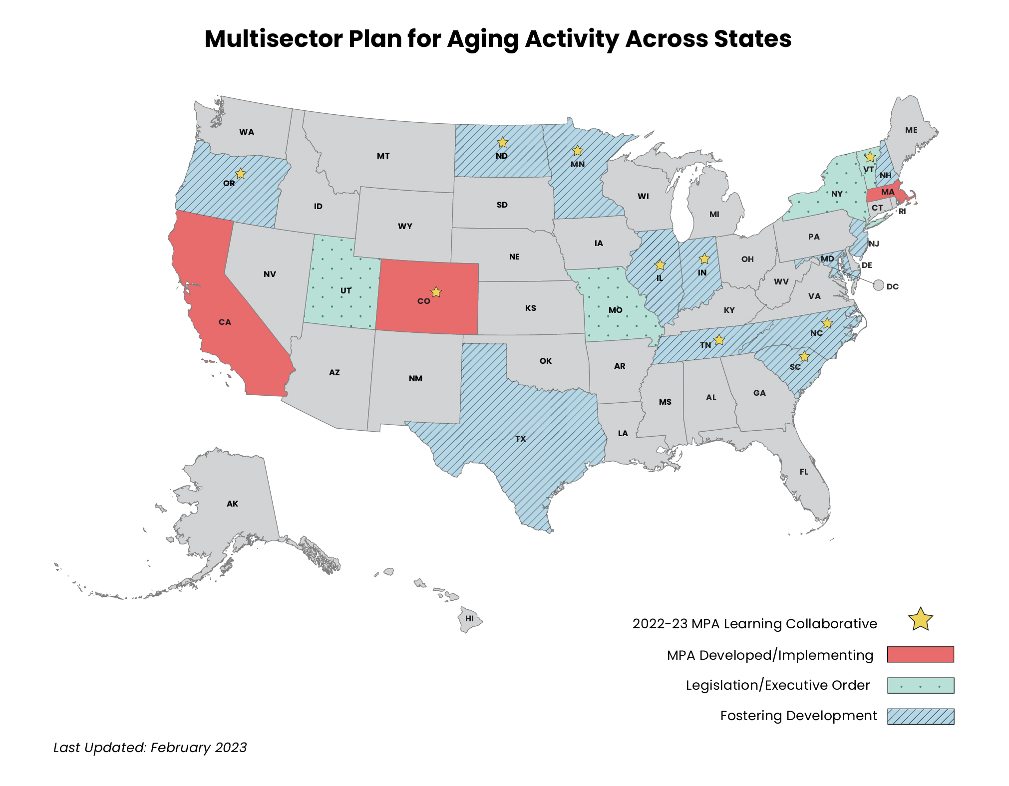 Map of Multisector Plan for Aging Activity Across States