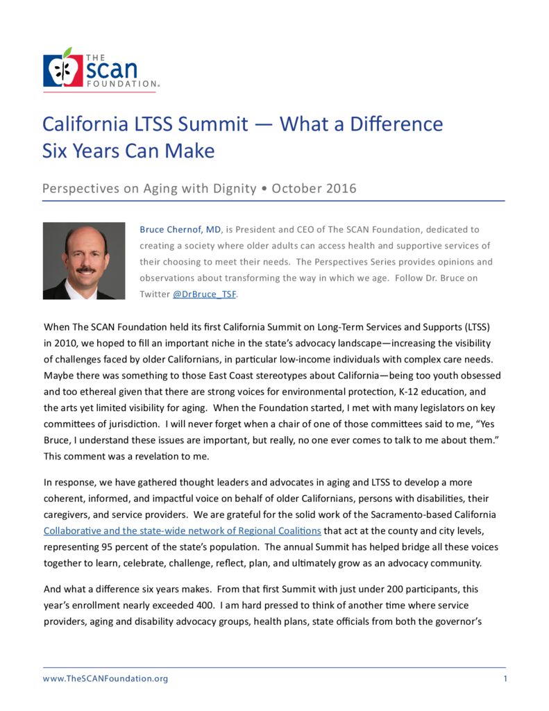 Perspectives: California LTSS Summit – What a Difference Six Years Can Make
