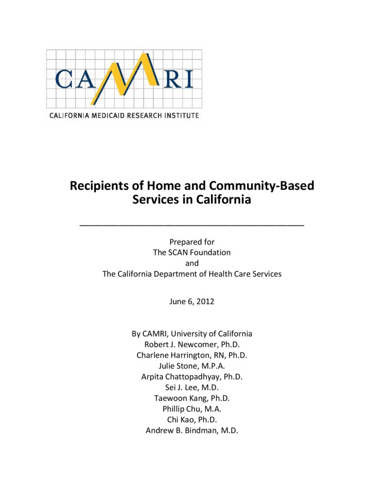 CAMRI: Recipients of Home-and Community-Based Services in California