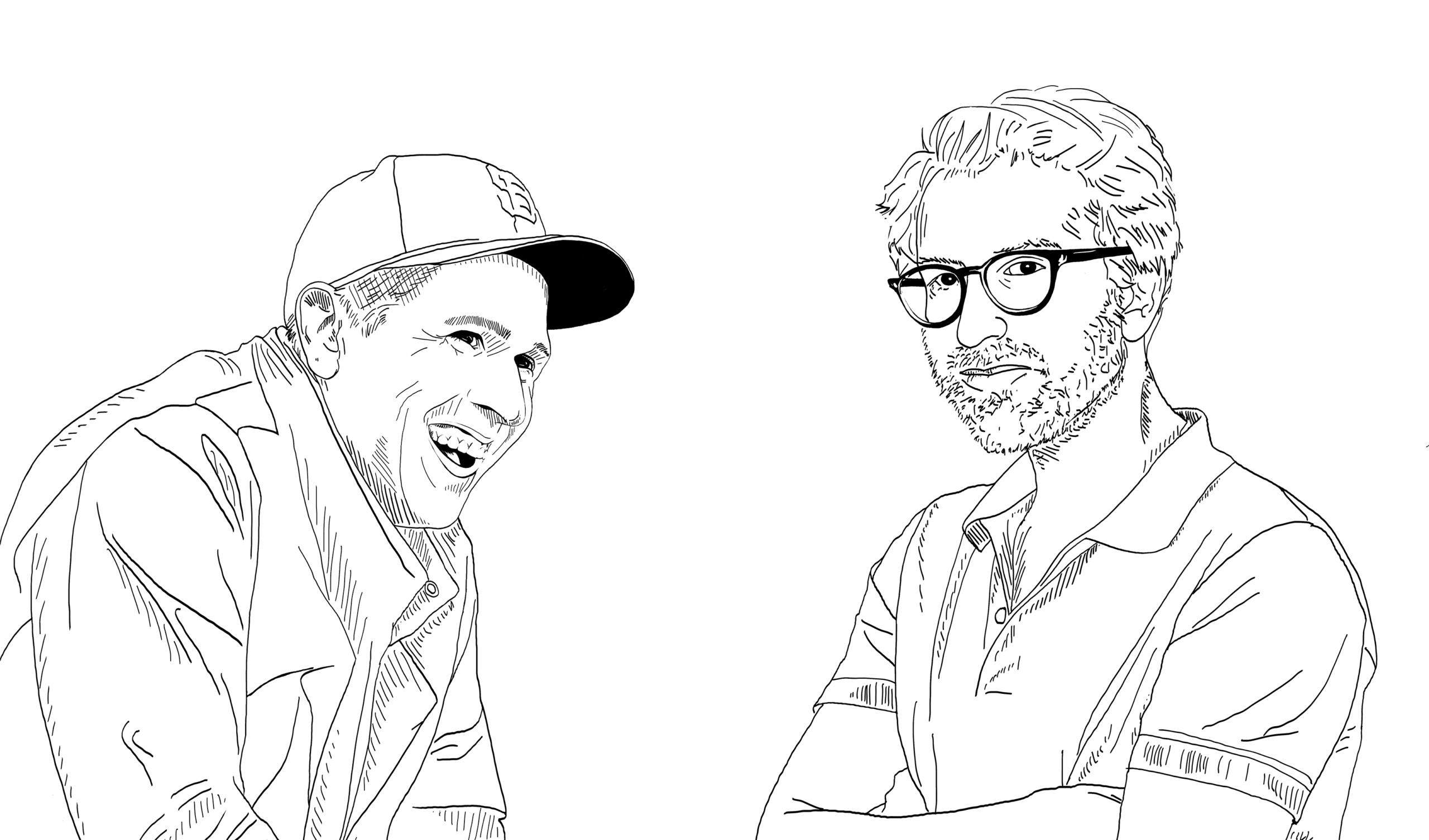 Illustration portraits of Zack and Greg