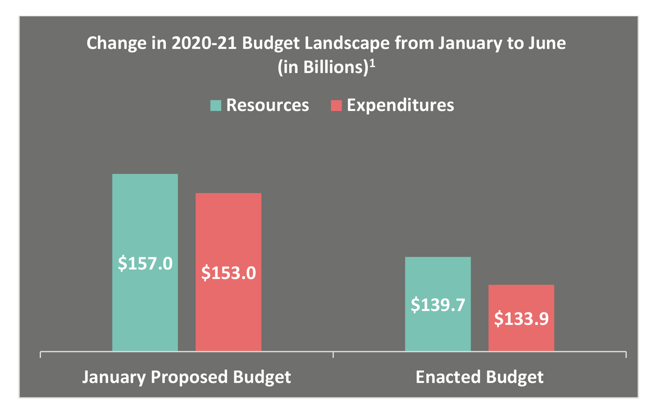 Bar graph of the 2020-21 enacted budget 