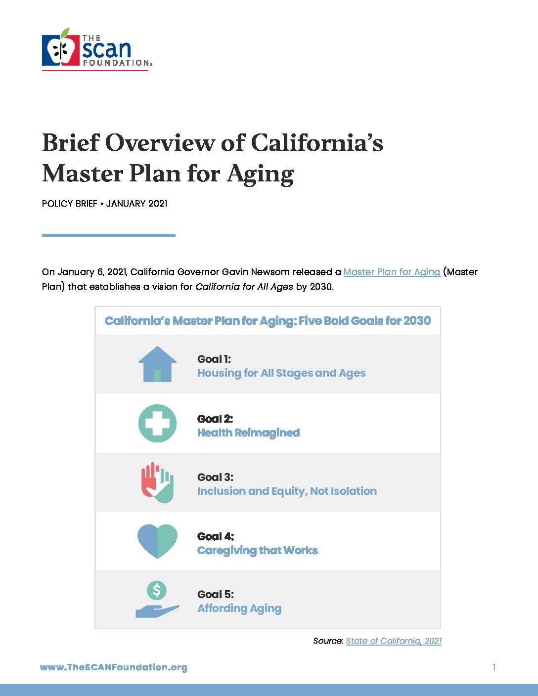 Brief Overview of California’s Master Plan for Aging