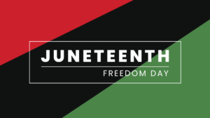 Image with Juneteenth message and colors