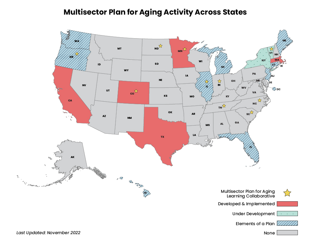 Map of Multisector Plan for Aging Activity Across States