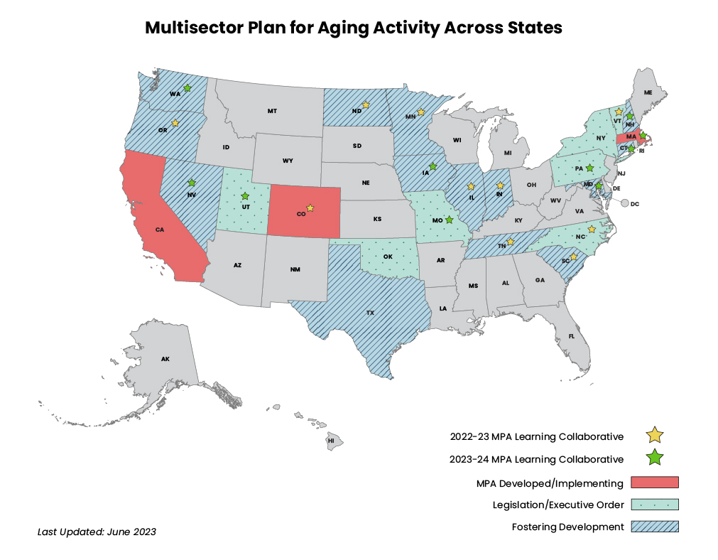 Map of Multisector Plan for Aging Activity Across States